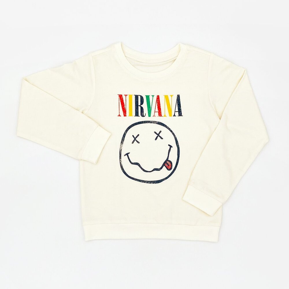 100% Cotton Nirvana Smiley Printed Sweatshirt | NEW!